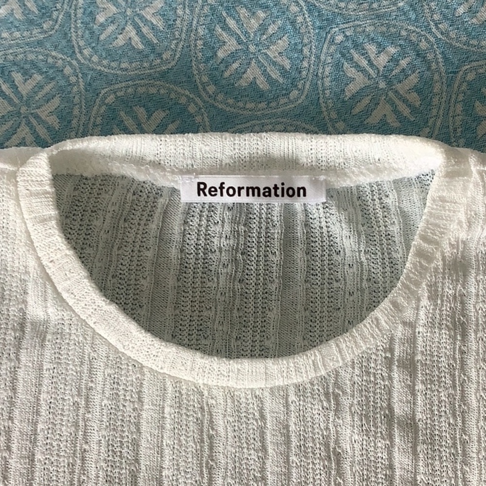 Reformation Cream Ribbed Long-Sleeve Top - Picture 2 of 7